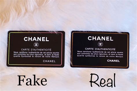 chanel authentication card fake vs real|chanel counterfeit price.